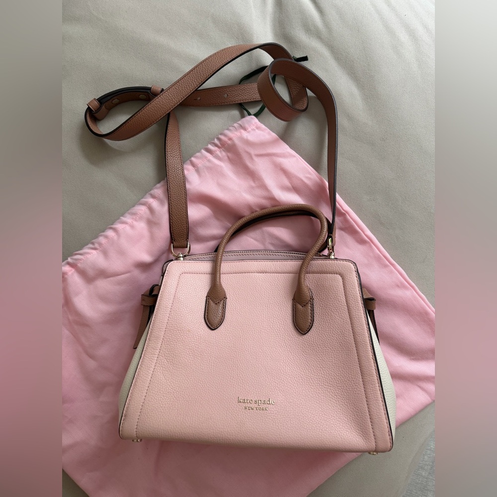 kate spade knott satchel chalk pink multi leather crossbody